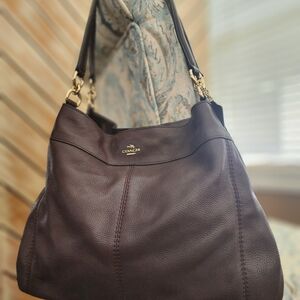 Coach Dark Brown Leather Hobo Bag